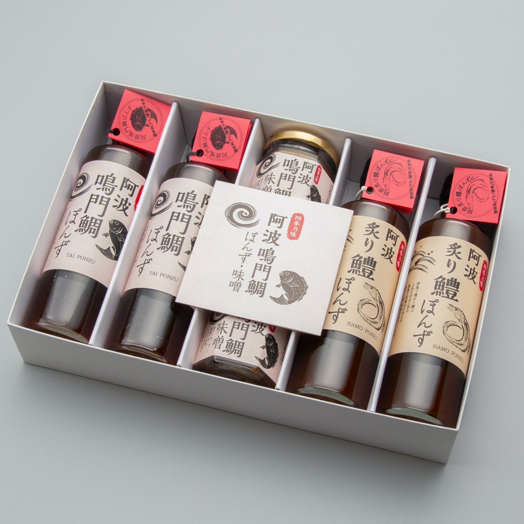 阿波鳴門 鯛&鱧ぽん酢・鳴門 鯛味噌セット(3種×2個)
